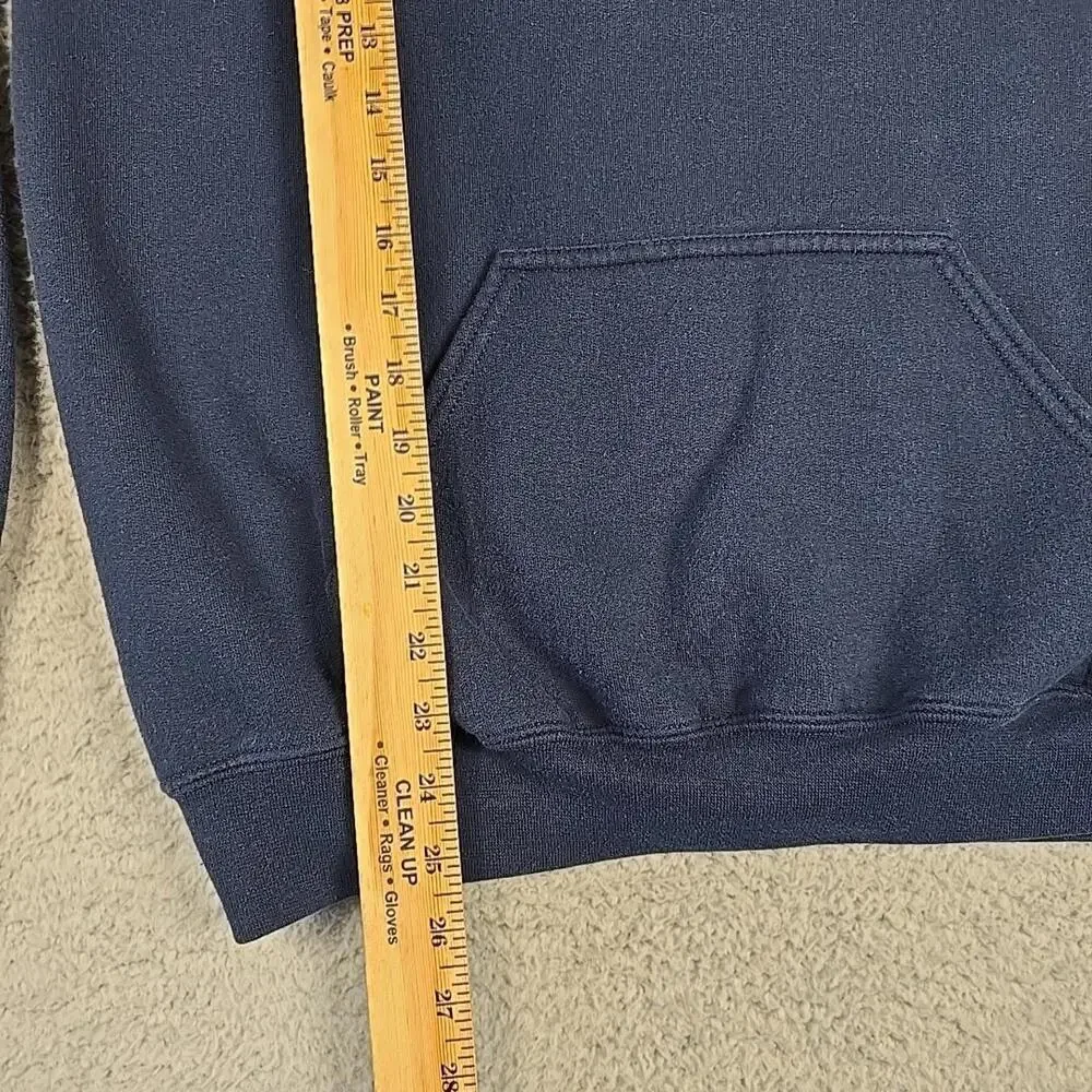 Unisex Gildan Dry Blend Hoodie 50% Poly /50% cotton Blue Medium Inderkum - Picture 6 of 9
